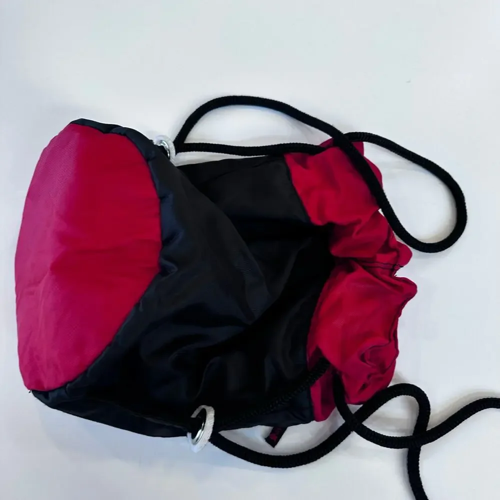 Black and Red Drawstring Sports Bag - Embroidered Name